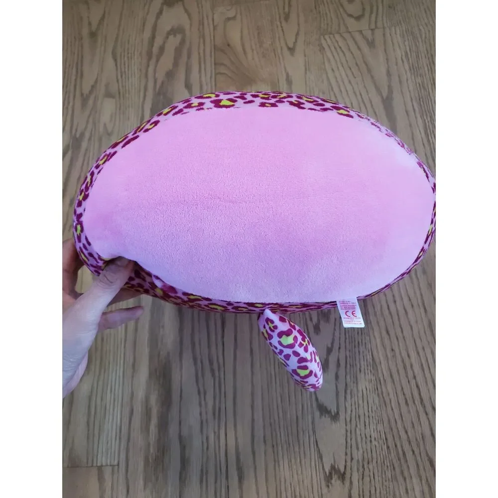 Super Soft TY Squish a Boos 2021 LAINEY Pink Leopard Cushion Pillow 12” Clean
